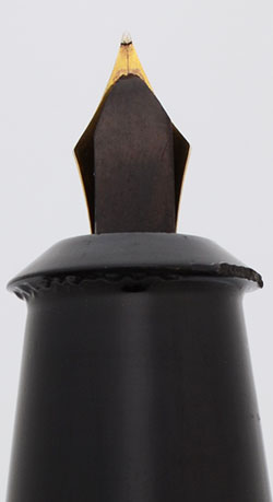 Japanese Jumbo Fountain Pen - Black w/GT, Eyedropper, Gold Plated